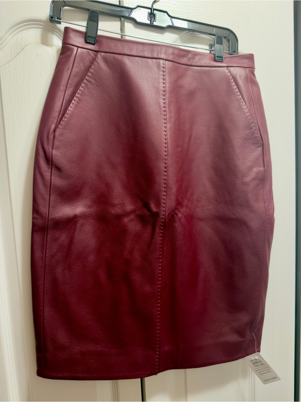 Ronny Kobo Dorian Burgundy Faux Leather Skirt – Size M – NWT